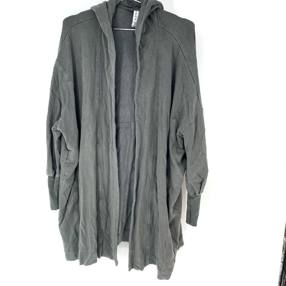 Athleta Mantra Yoga Wrap Oversized Hooded Cardigan Gray Women's Size XS